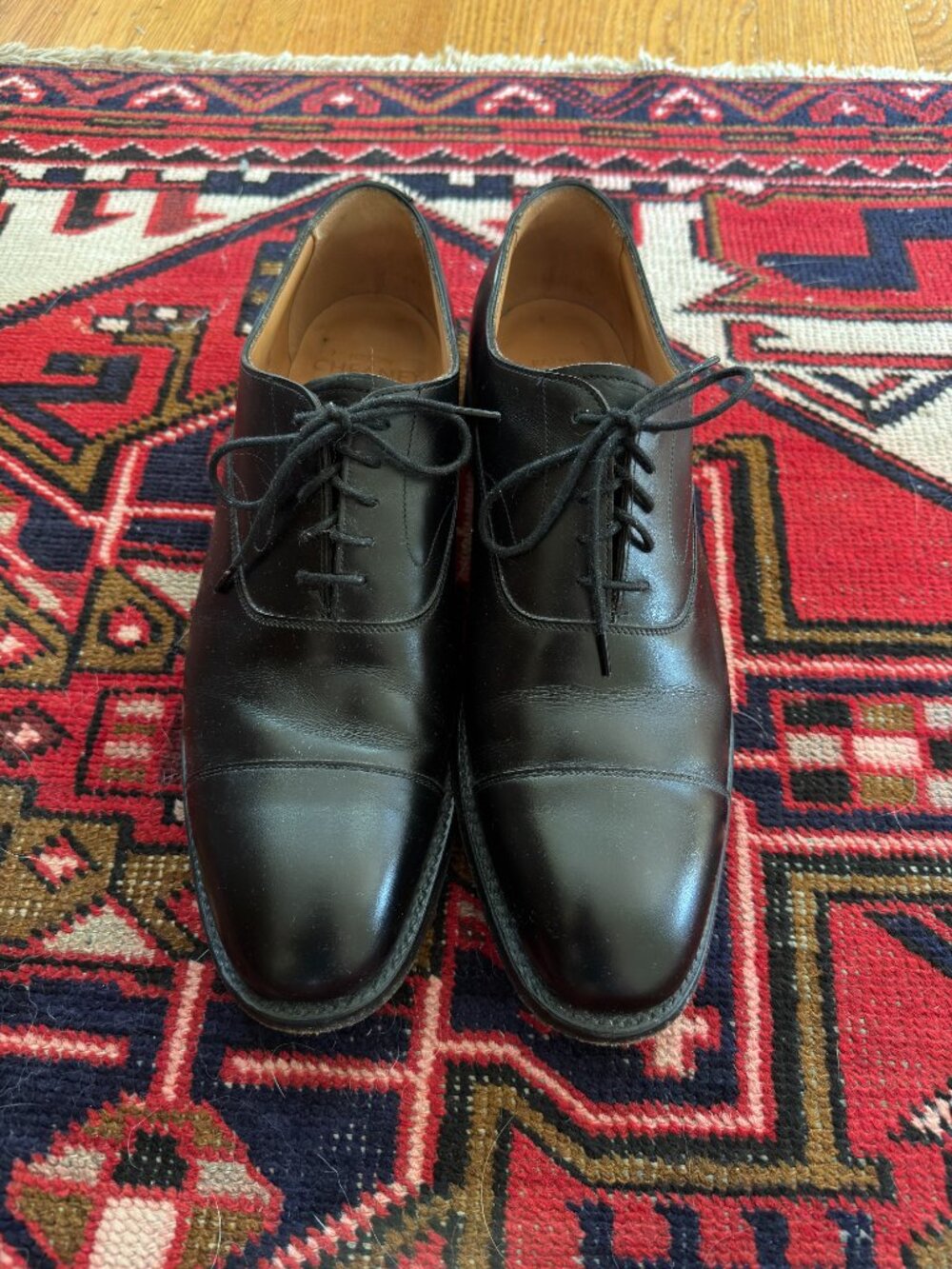 Cheaney & Sons Black Cap-Toe Oxfords Size 9.5F UK / 10.5D US